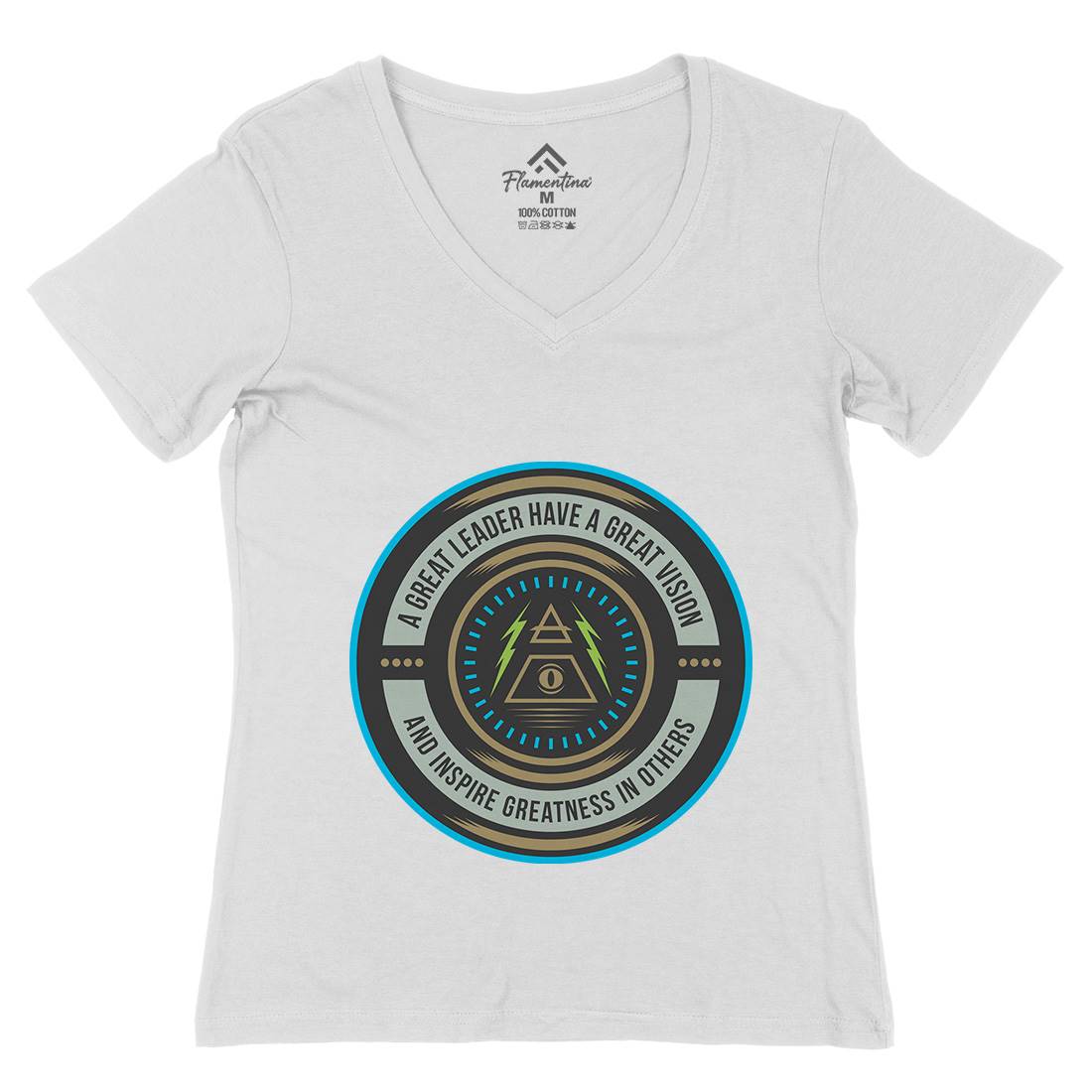 Great Vision Womens Organic V-Neck T-Shirt Illuminati A323