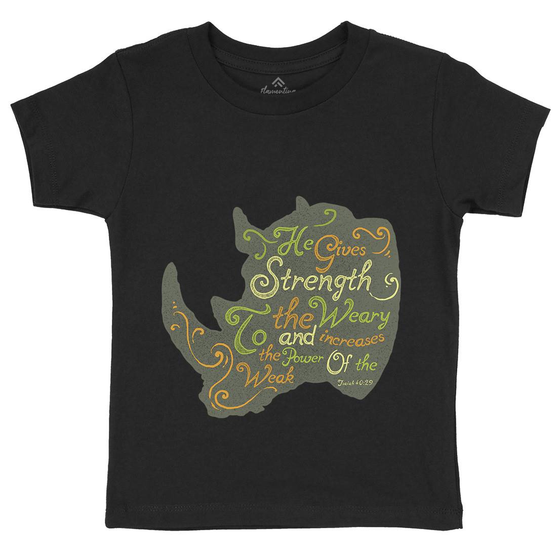 He Gives Strength Kids Organic Crew Neck T-Shirt Religion A325