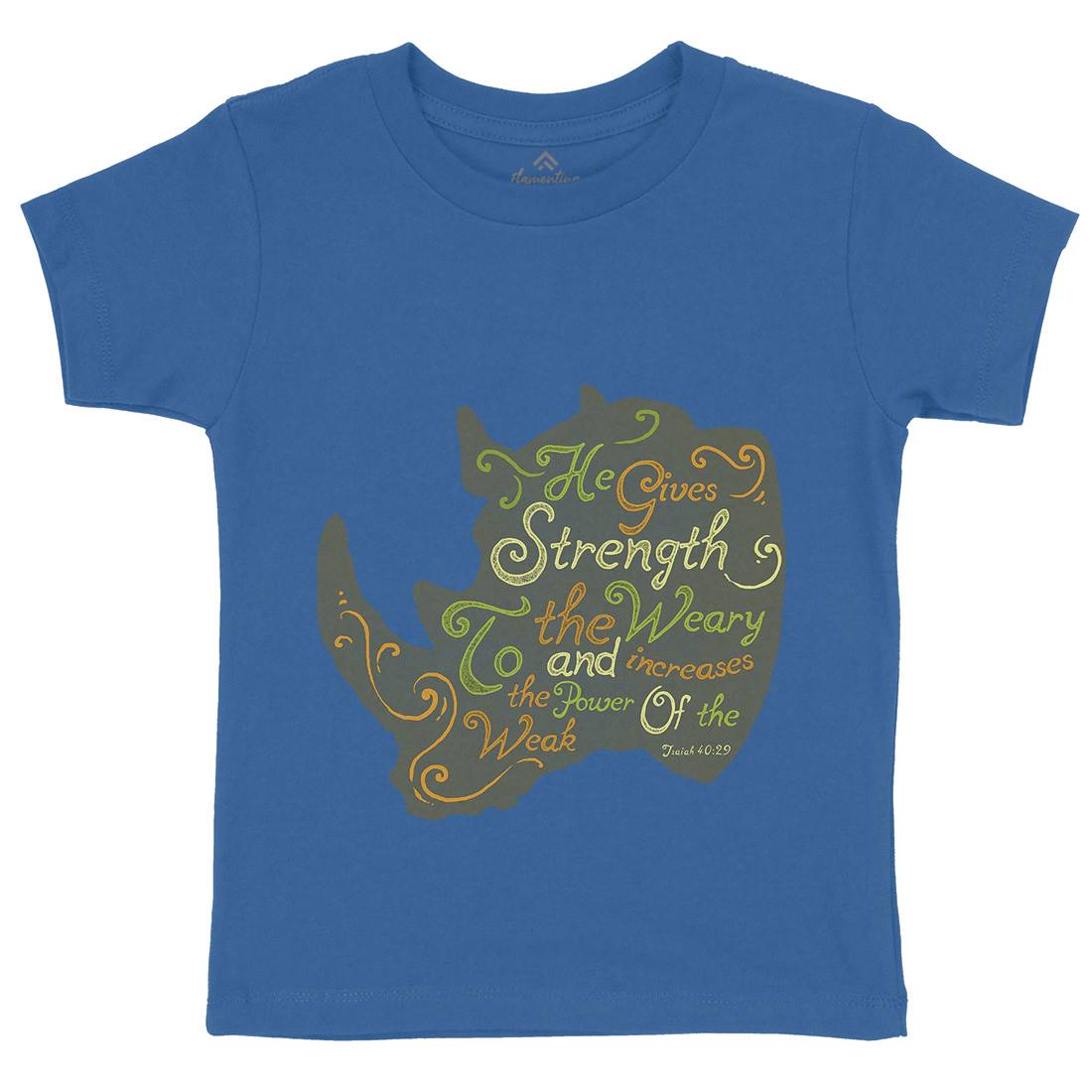 He Gives Strength Kids Crew Neck T-Shirt Religion A325