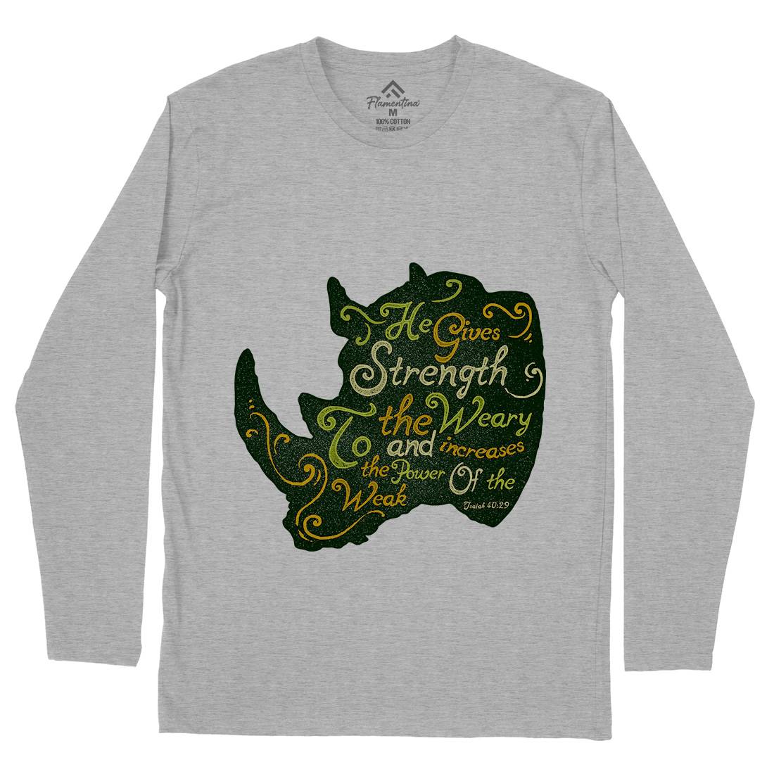 He Gives Strength Mens Long Sleeve T-Shirt Religion A325