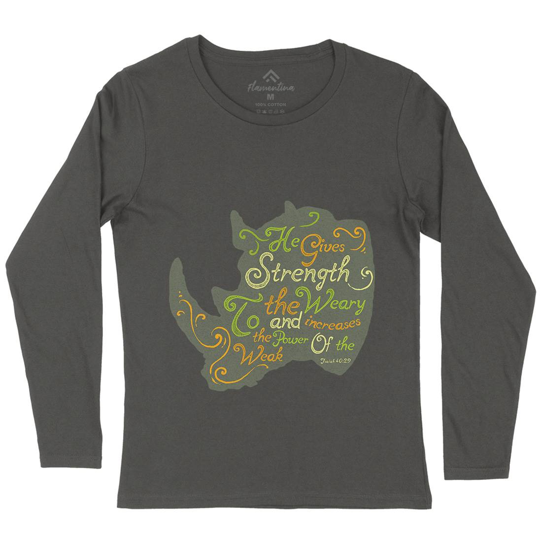 He Gives Strength Womens Long Sleeve T-Shirt Religion A325