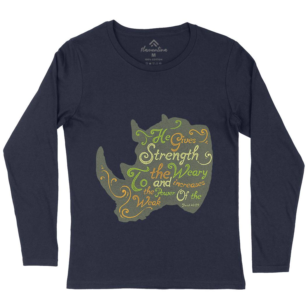 He Gives Strength Womens Long Sleeve T-Shirt Religion A325