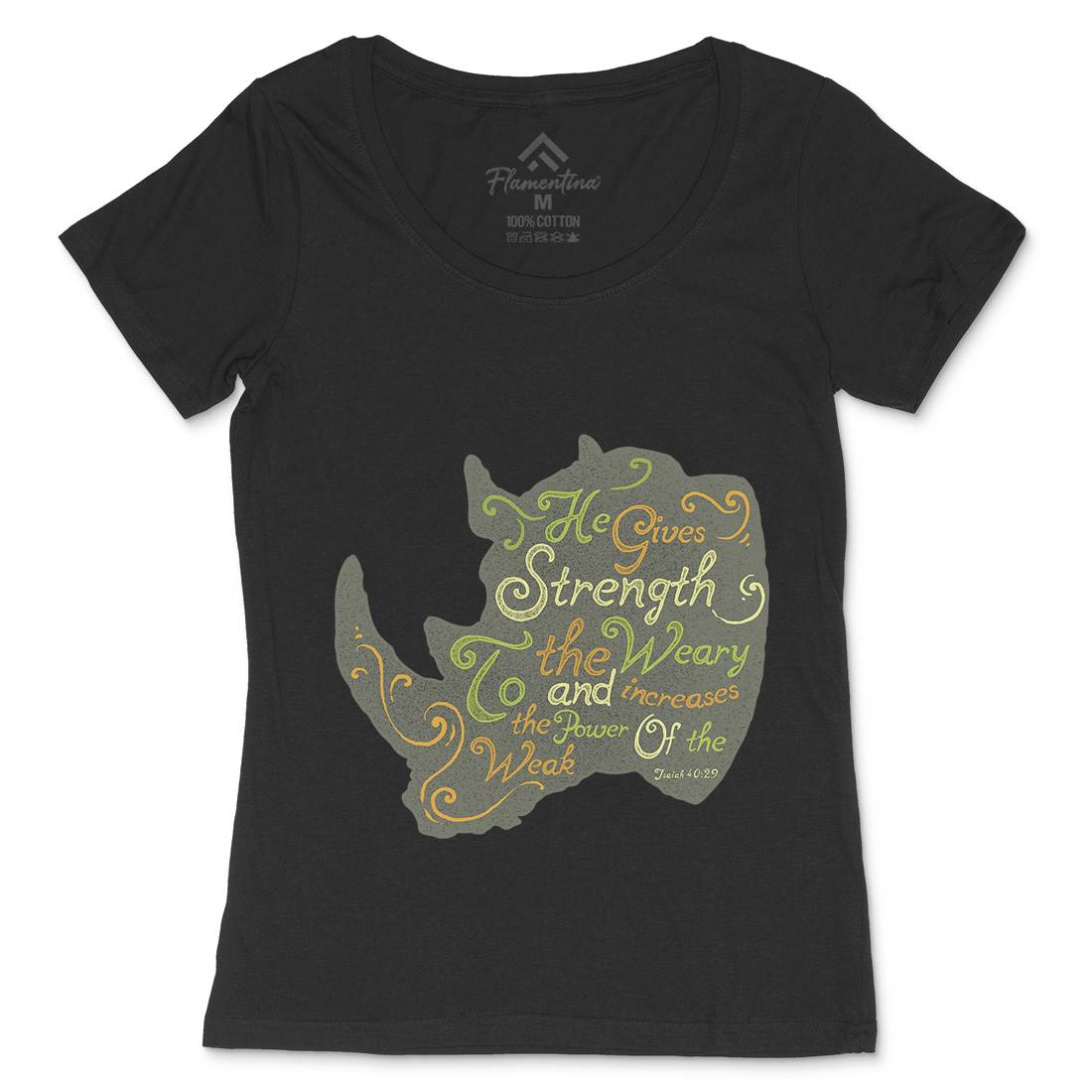 He Gives Strength Womens Scoop Neck T-Shirt Religion A325
