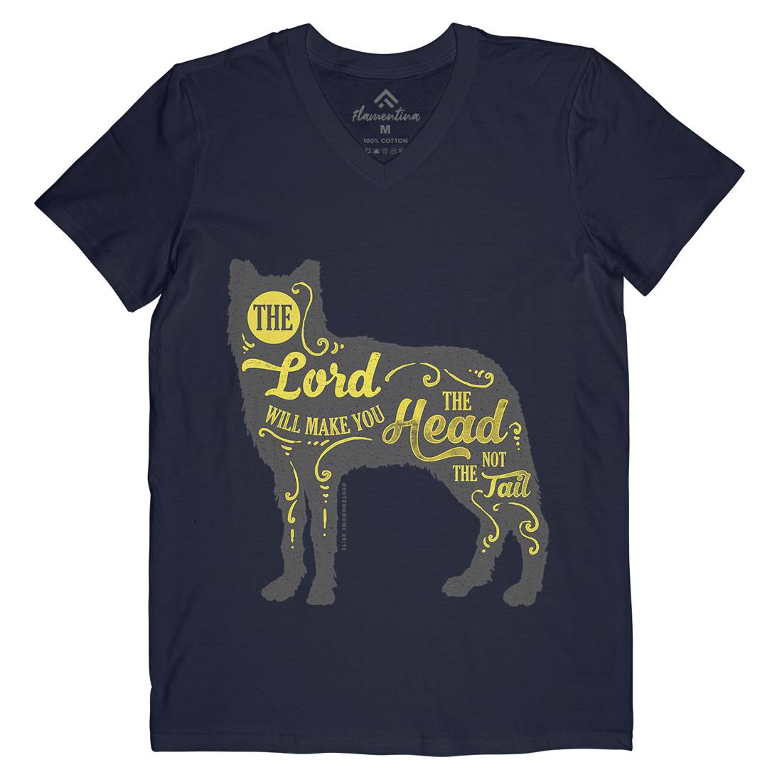 Head Not The Tail Mens V-Neck T-Shirt Religion A326
