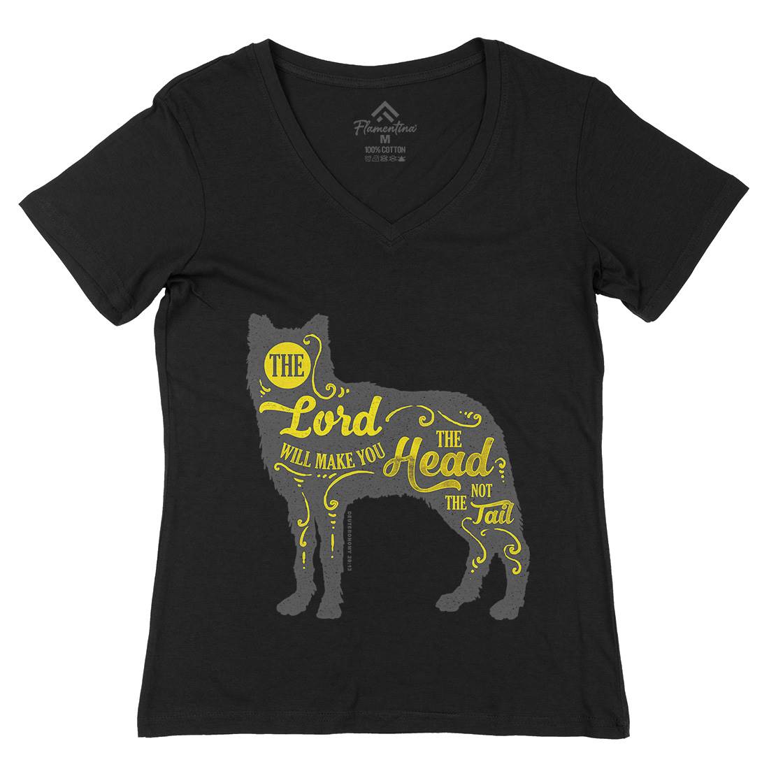 Head Not The Tail Womens Organic V-Neck T-Shirt Religion A326