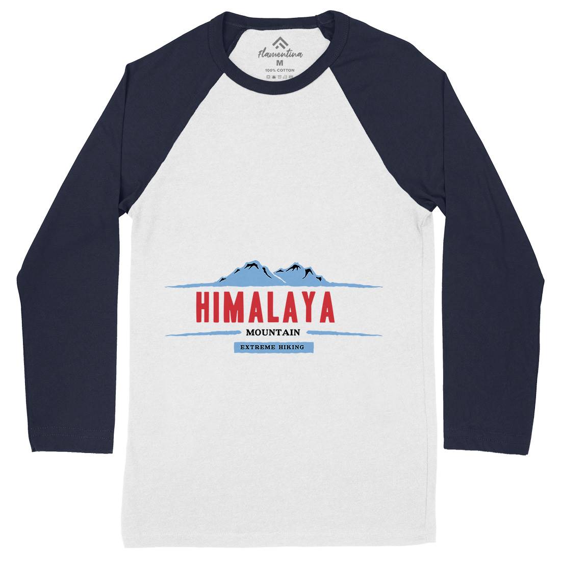 Himalaya Mountain Mens Long Sleeve Baseball T-Shirt Nature A329