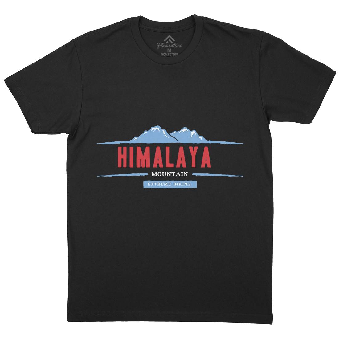 Himalaya Mountain Mens Organic Crew Neck T-Shirt Nature A329