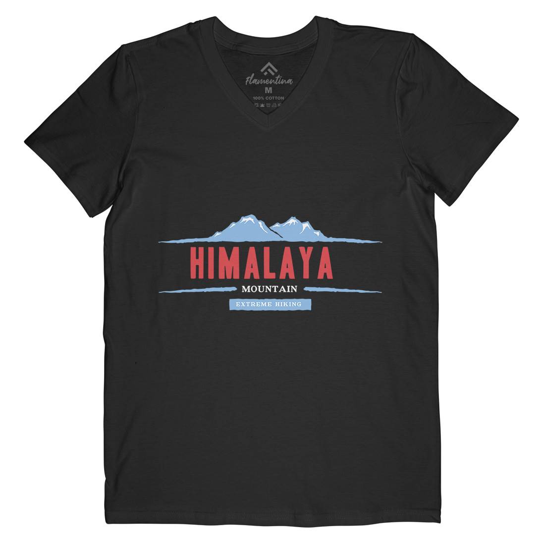 Himalaya Mountain Mens V-Neck T-Shirt Nature A329