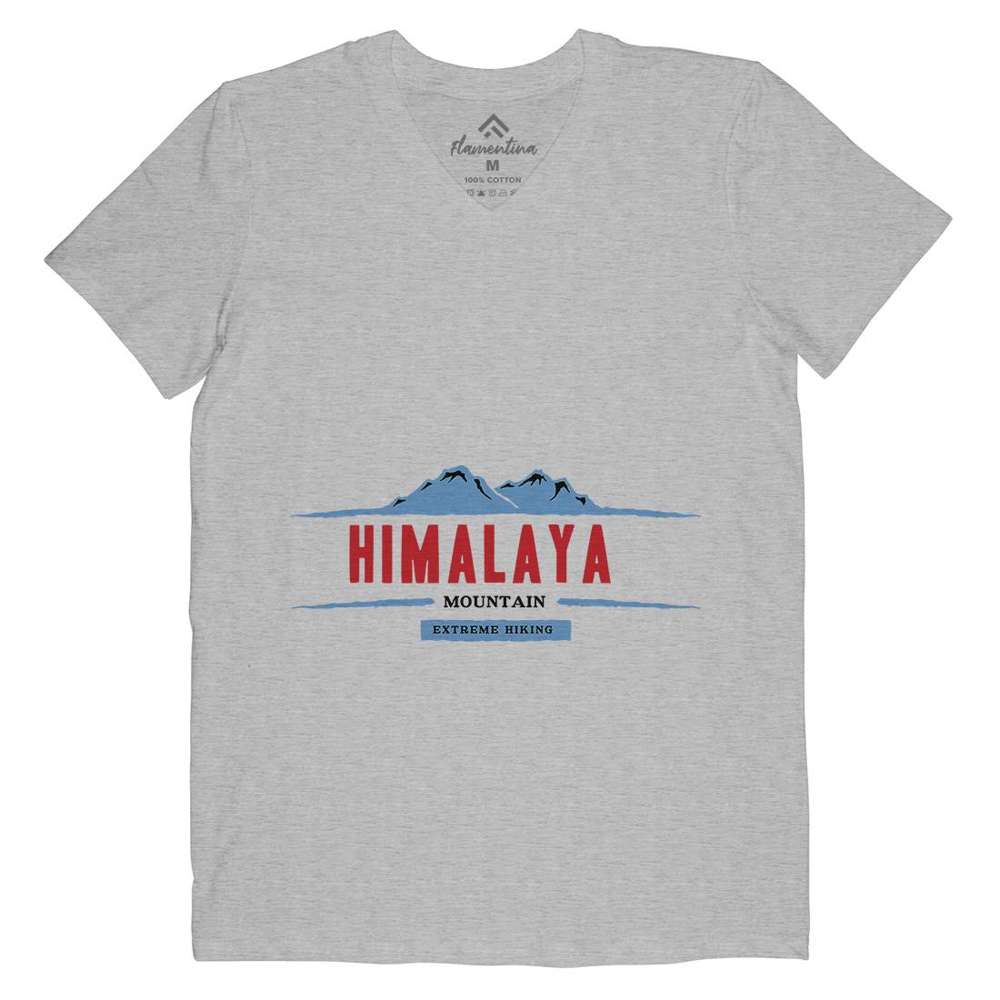 Himalaya Mountain Mens V-Neck T-Shirt Nature A329