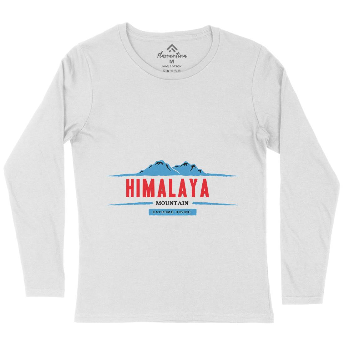Himalaya Mountain Womens Long Sleeve T-Shirt Nature A329