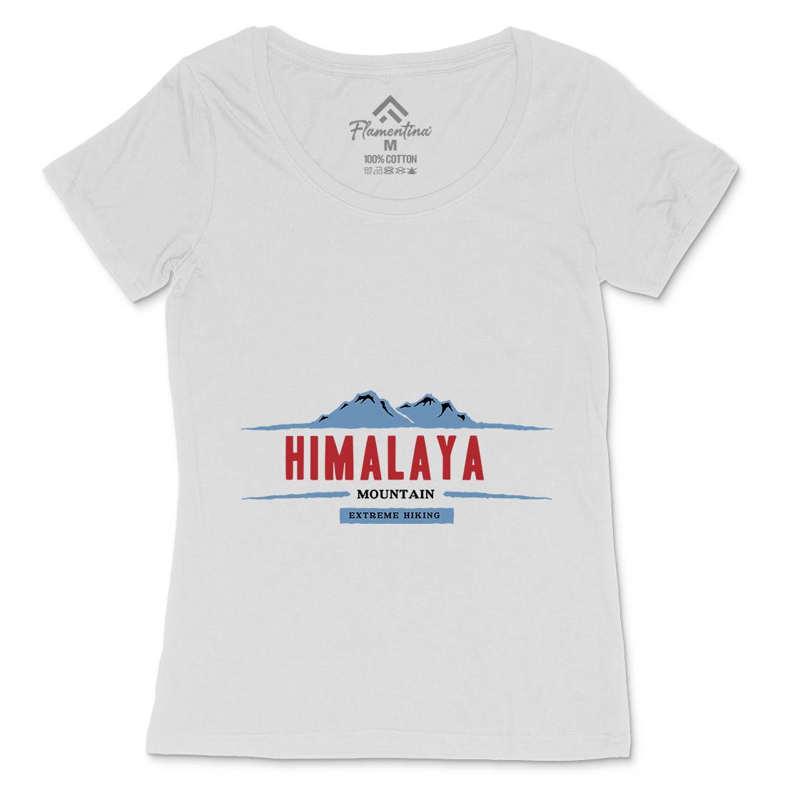 Himalaya Mountain Womens Scoop Neck T-Shirt Nature A329