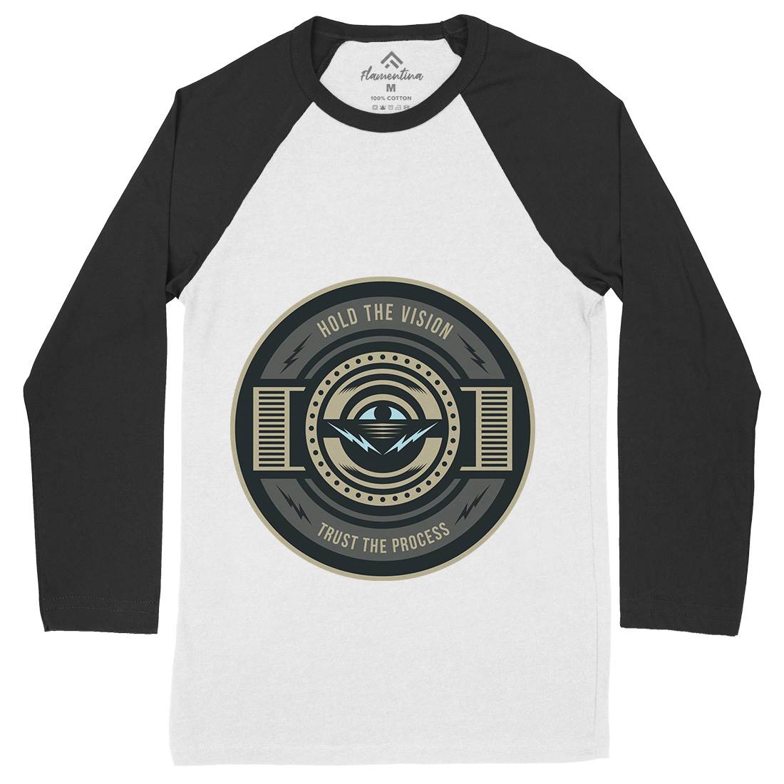 Hold The Vision Mens Long Sleeve Baseball T-Shirt Illuminati A331