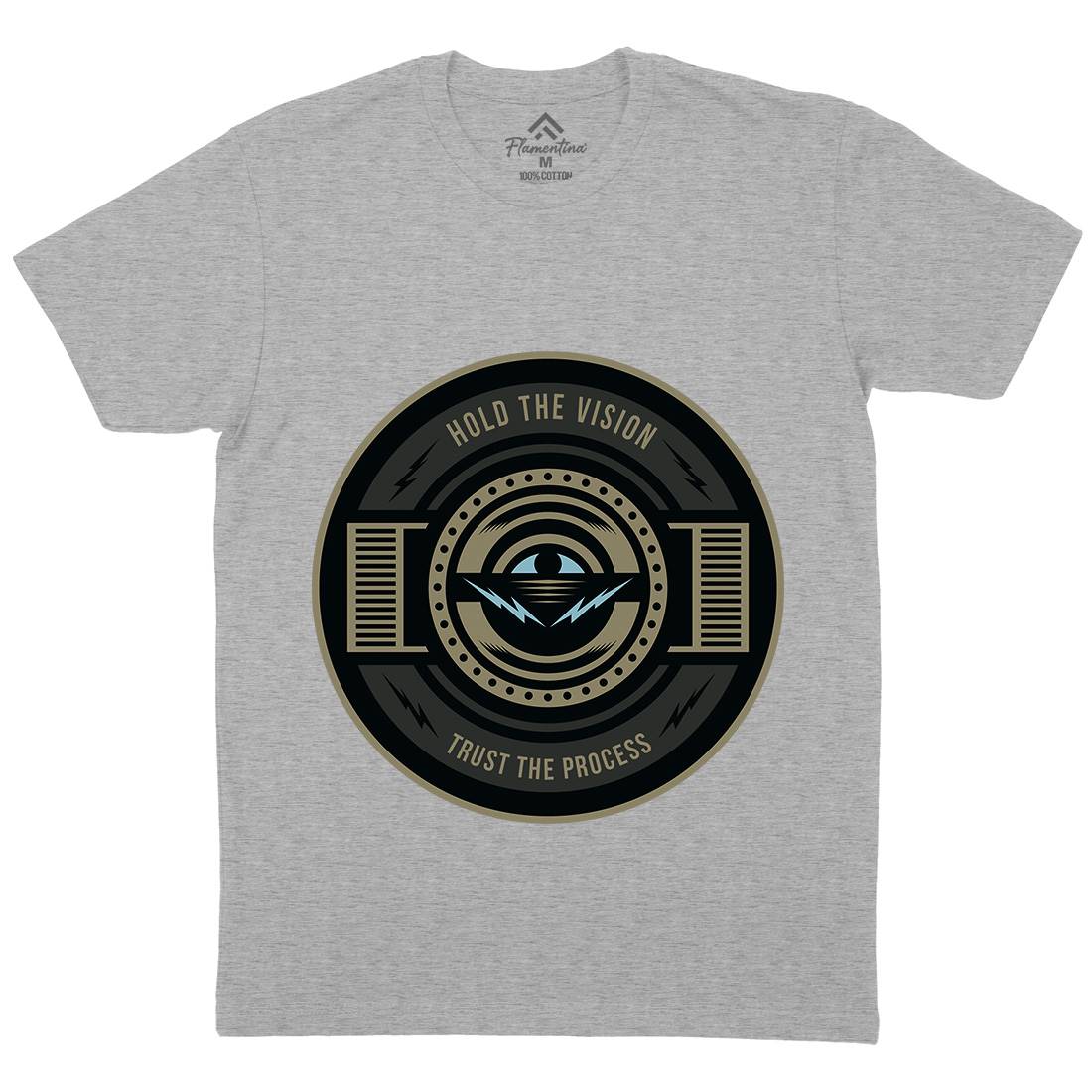 Hold The Vision Mens Organic Crew Neck T-Shirt Illuminati A331