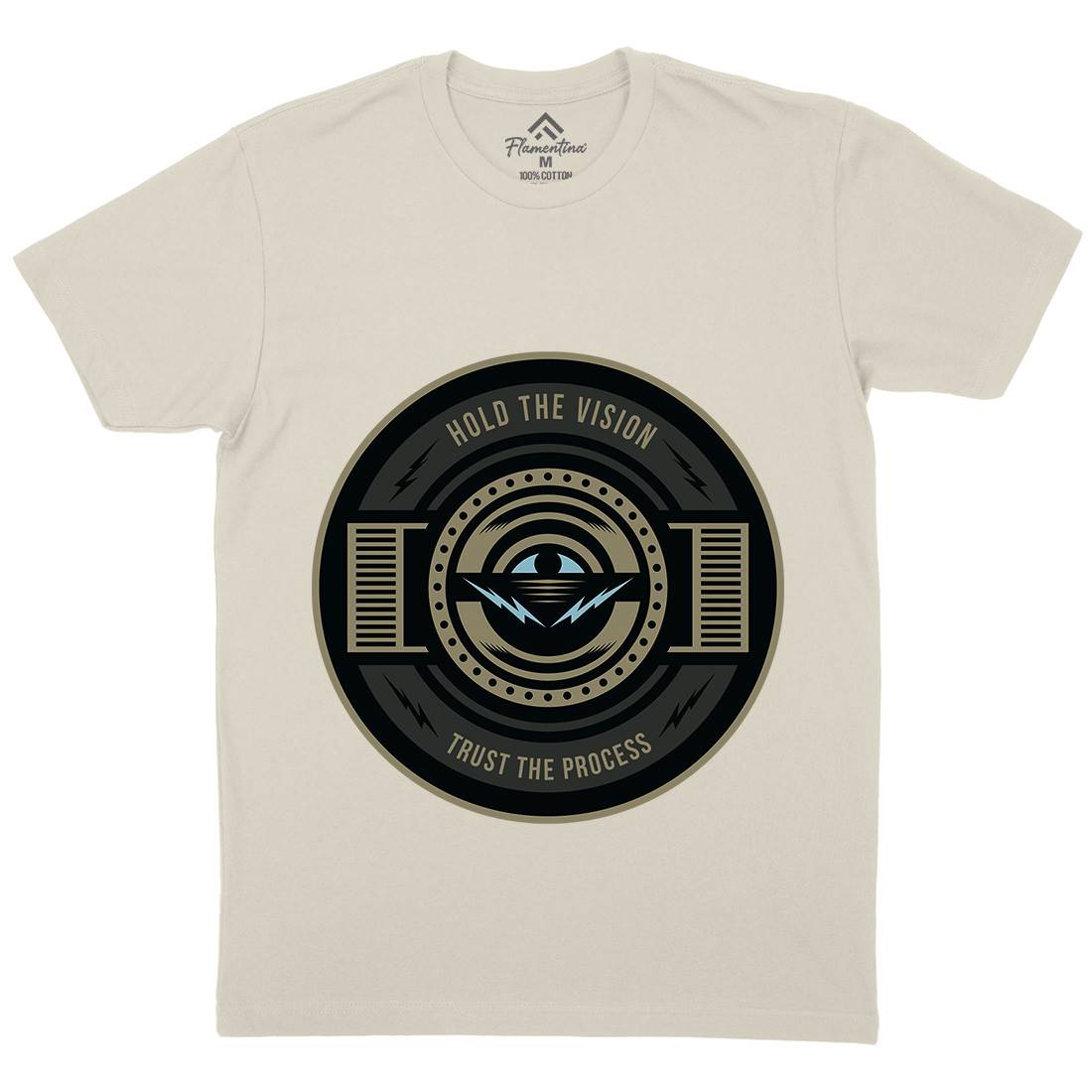 Hold The Vision Mens Organic Crew Neck T-Shirt Illuminati A331