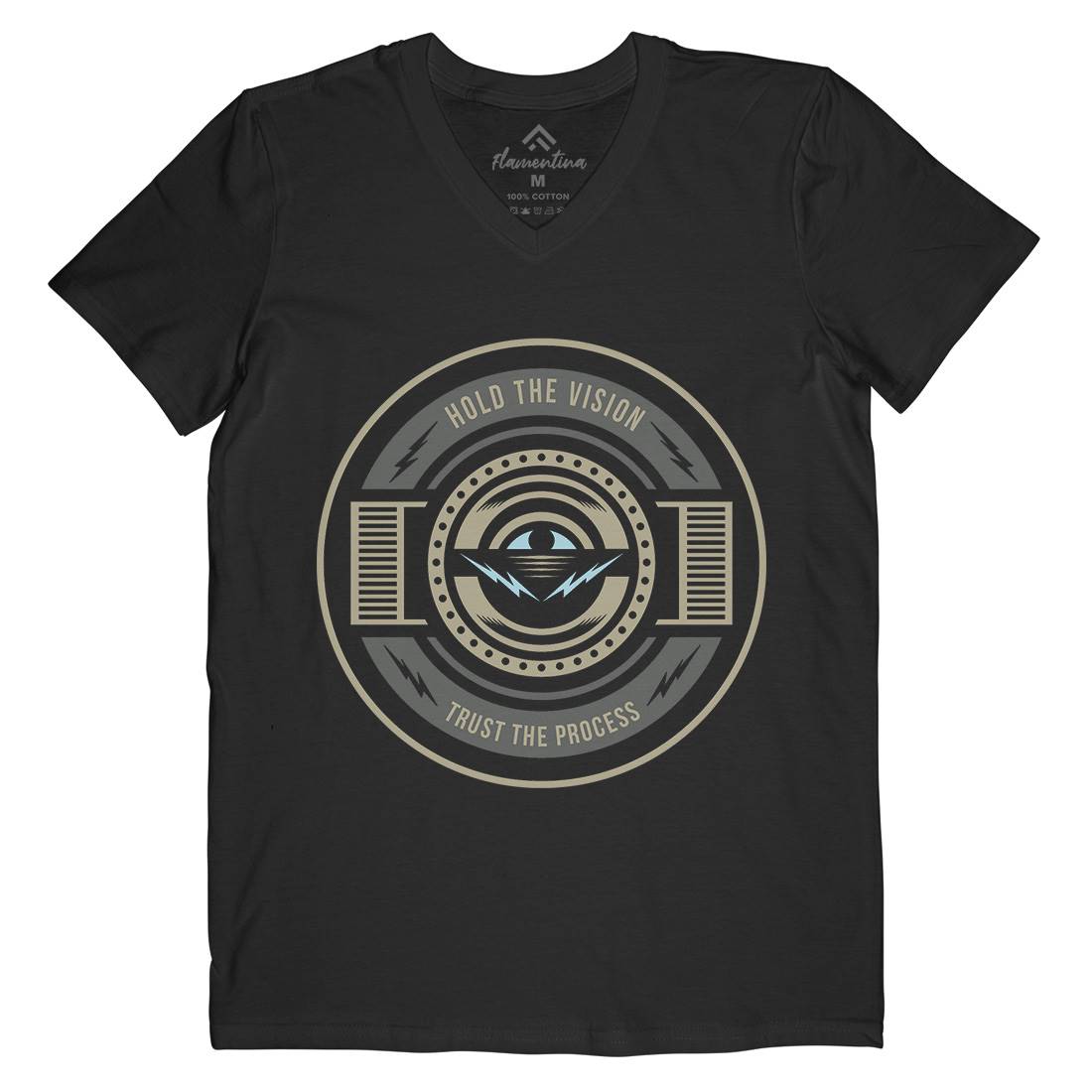 Hold The Vision Mens Organic V-Neck T-Shirt Illuminati A331