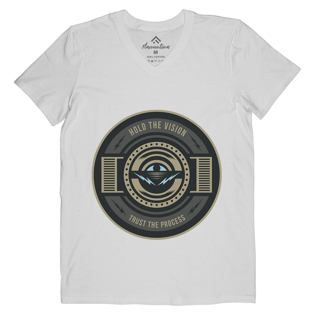 Hold The Vision Mens V-Neck T-Shirt Illuminati A331