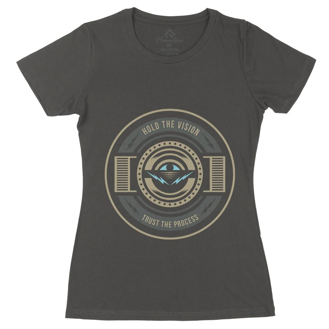 Hold The Vision Womens Organic Crew Neck T-Shirt Illuminati A331