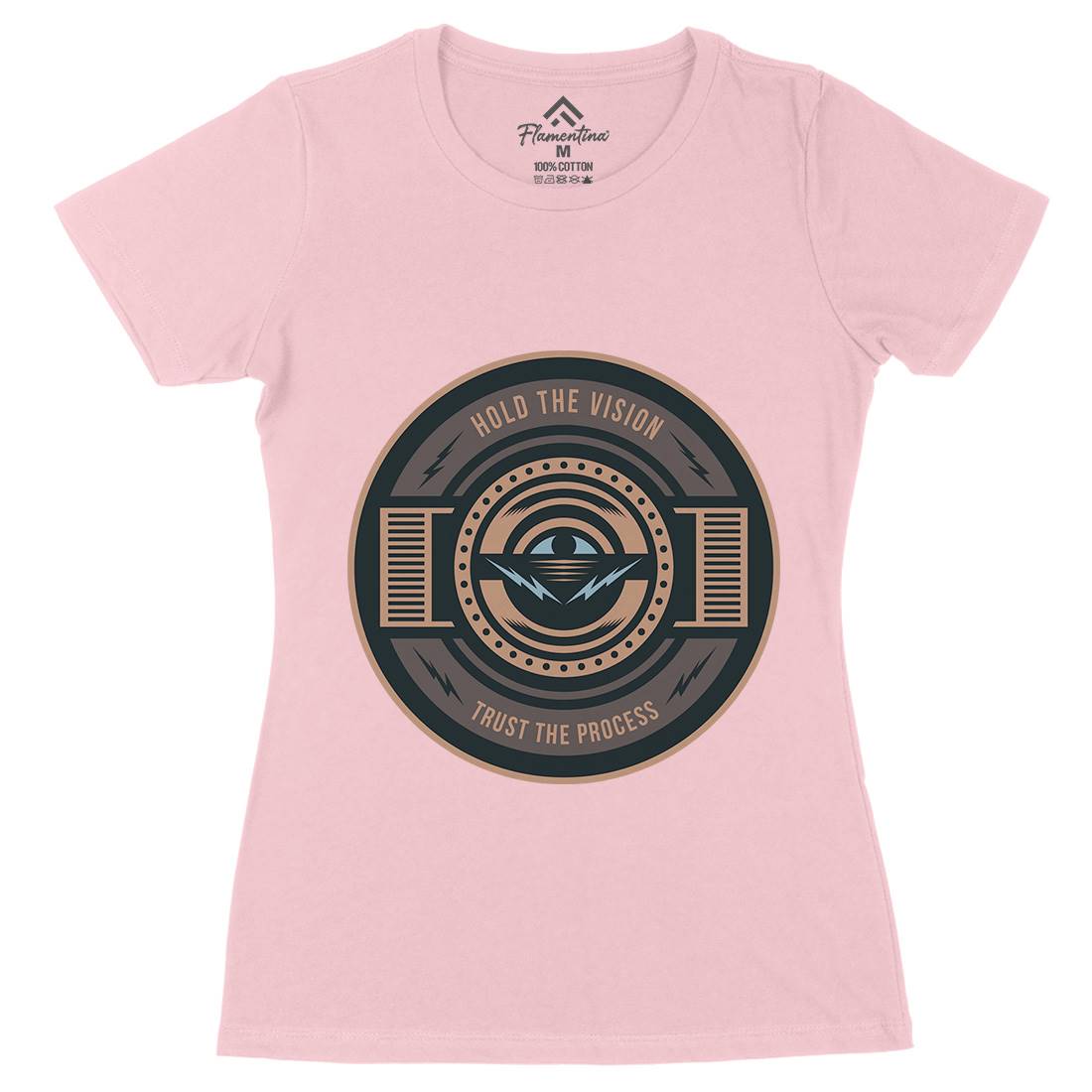 Hold The Vision Womens Organic Crew Neck T-Shirt Illuminati A331