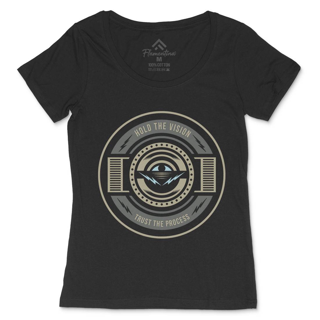 Hold The Vision Womens Scoop Neck T-Shirt Illuminati A331