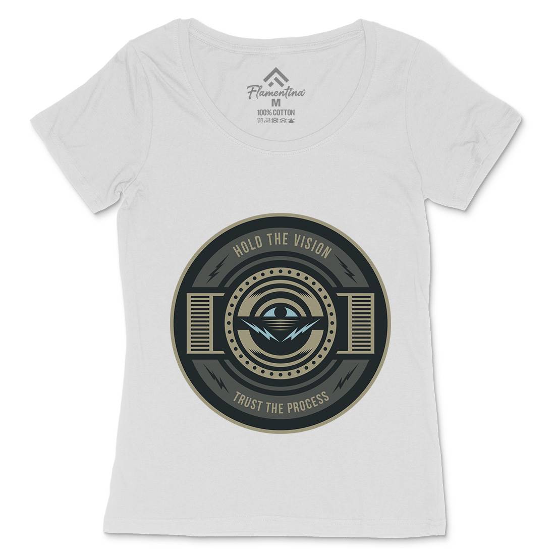 Hold The Vision Womens Scoop Neck T-Shirt Illuminati A331