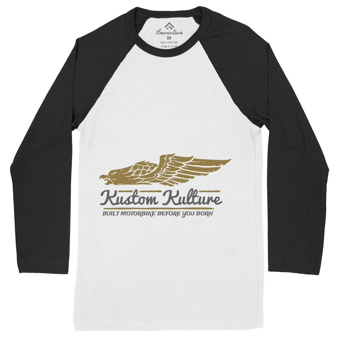 Kustom Kulture Mens Long Sleeve Baseball T-Shirt Motorcycles A333