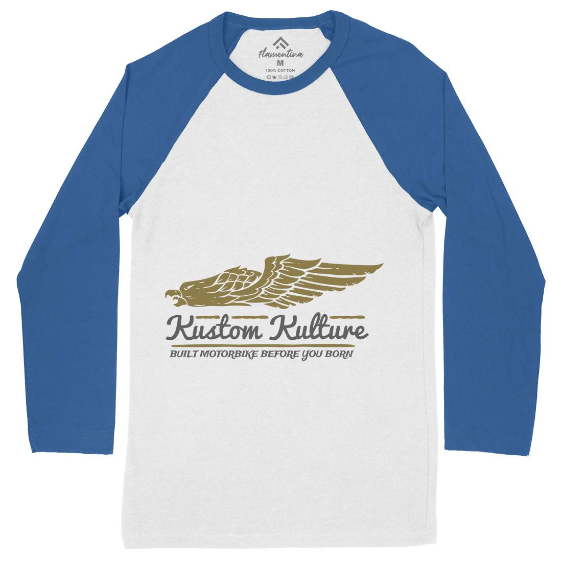 Kustom Kulture Mens Long Sleeve Baseball T-Shirt Motorcycles A333