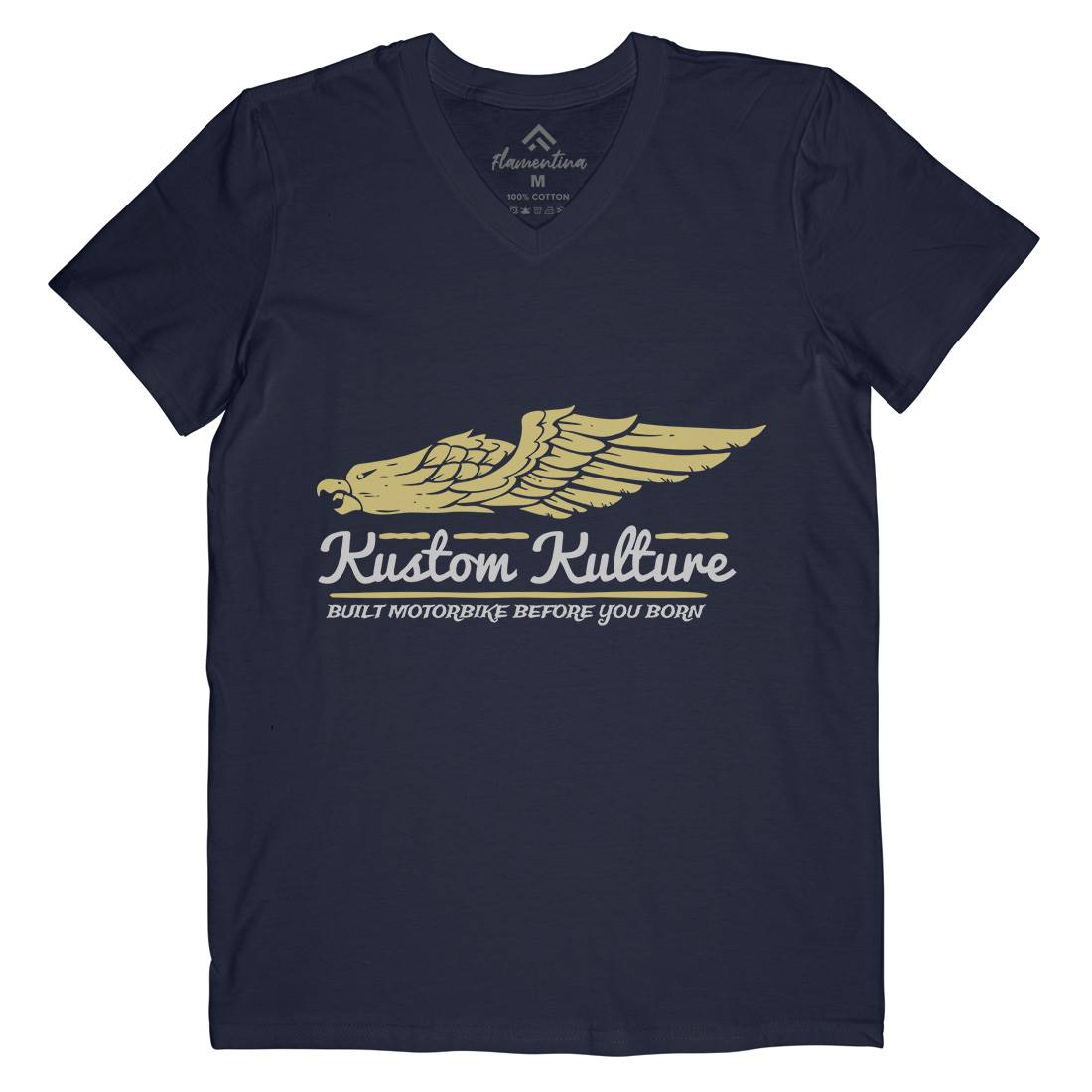 Kustom Kulture Mens Organic V-Neck T-Shirt Motorcycles A333