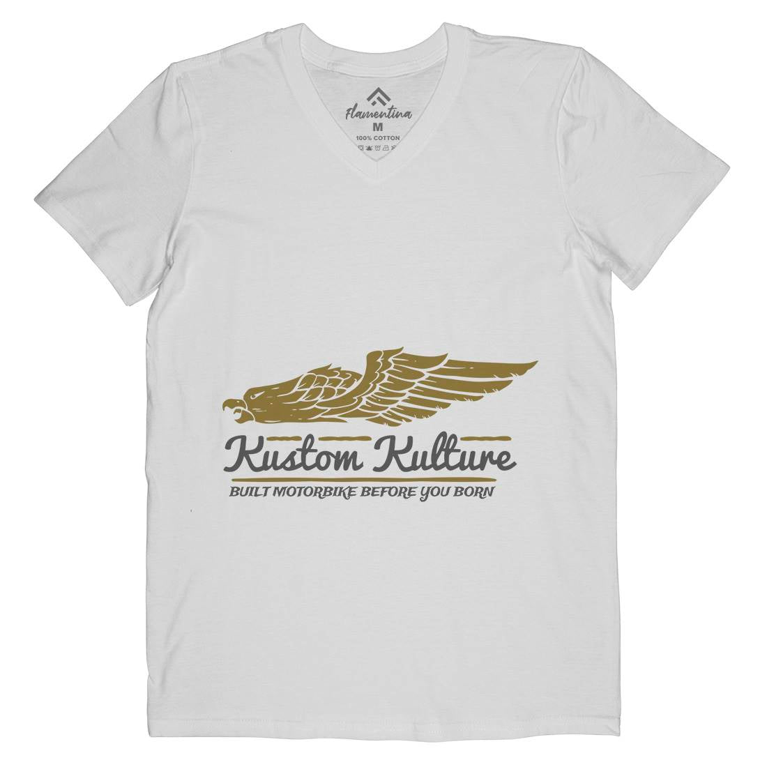Kustom Kulture Mens Organic V-Neck T-Shirt Motorcycles A333