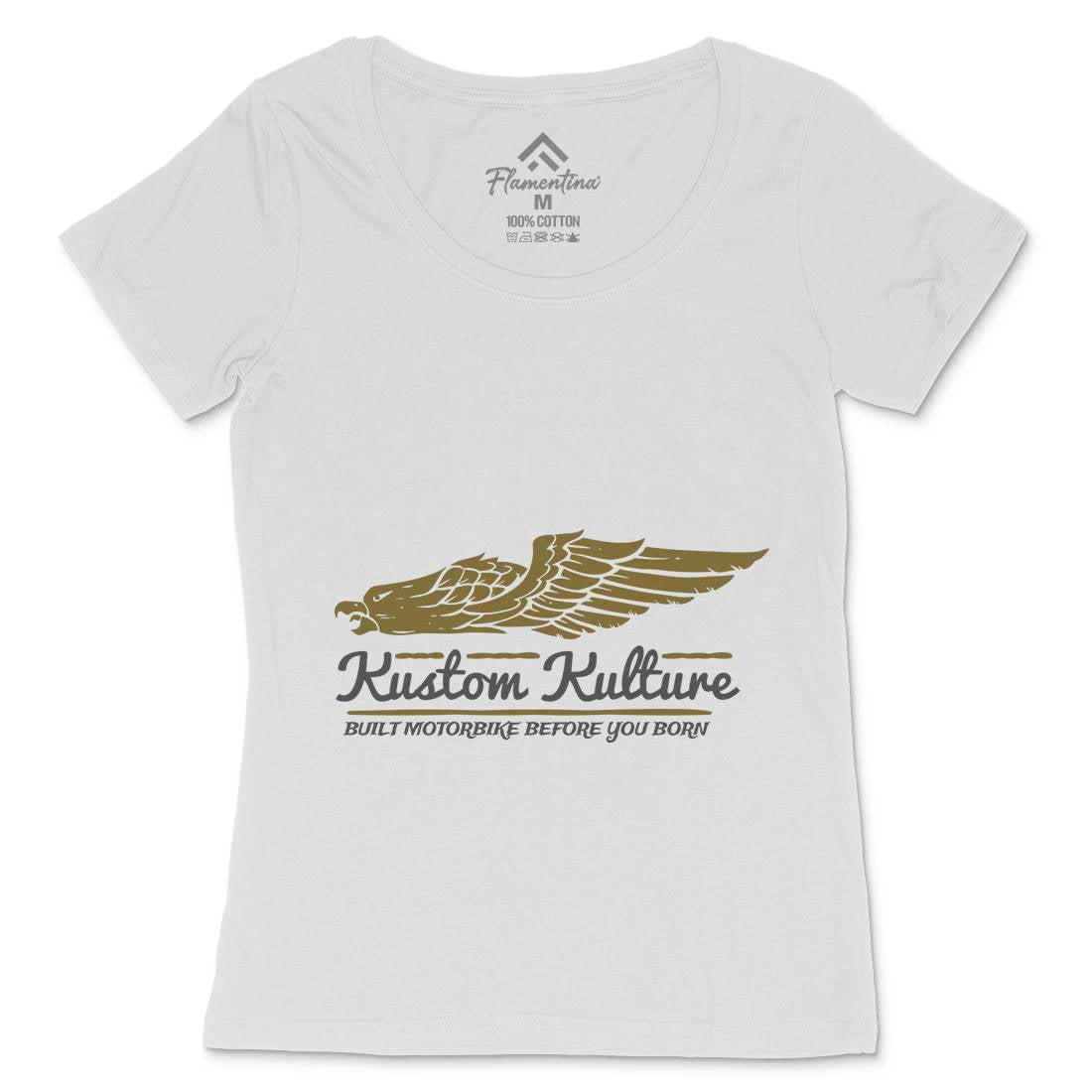 Kustom Kulture Womens Scoop Neck T-Shirt Motorcycles A333