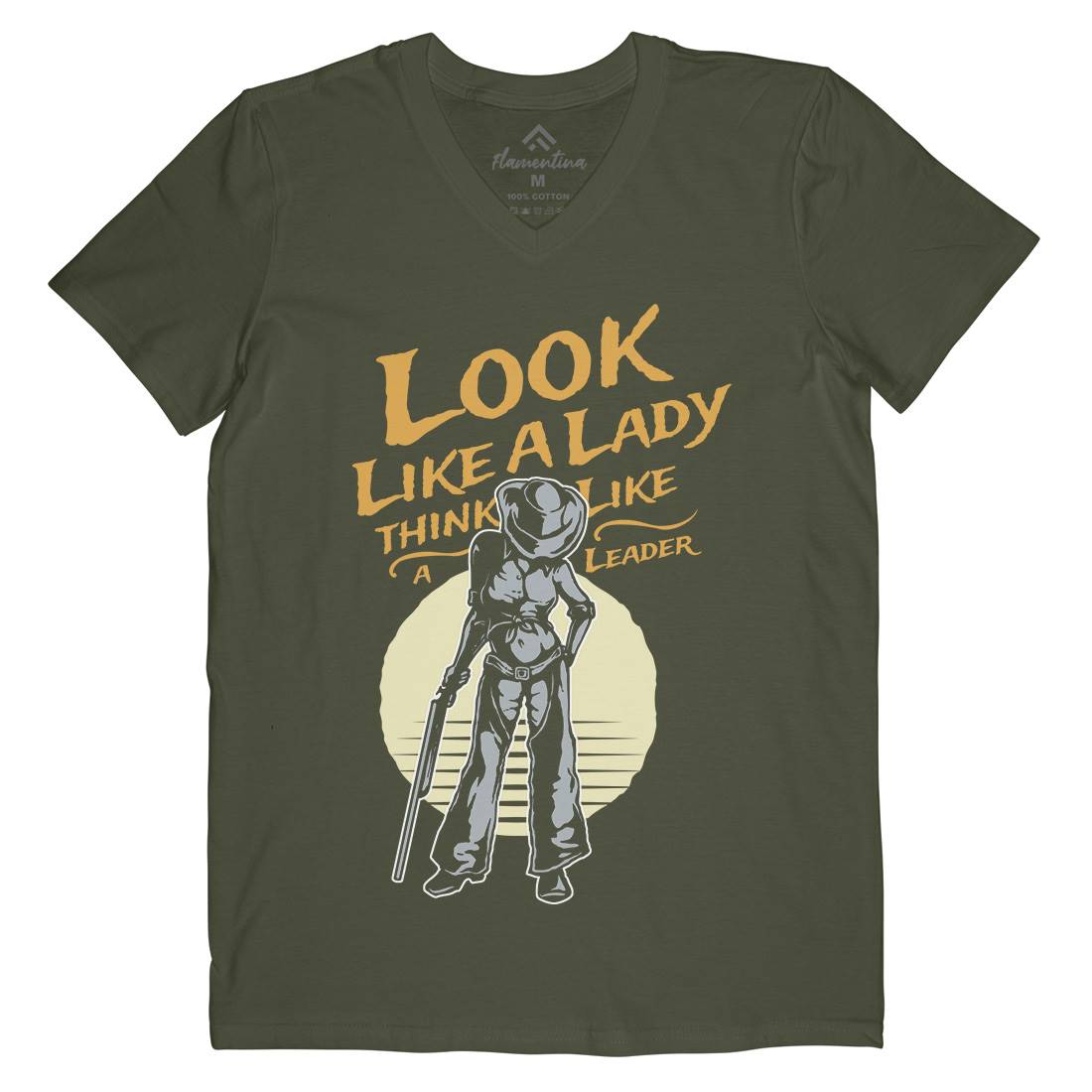 Lady Of Gun Mens Organic V-Neck T-Shirt Quotes A334
