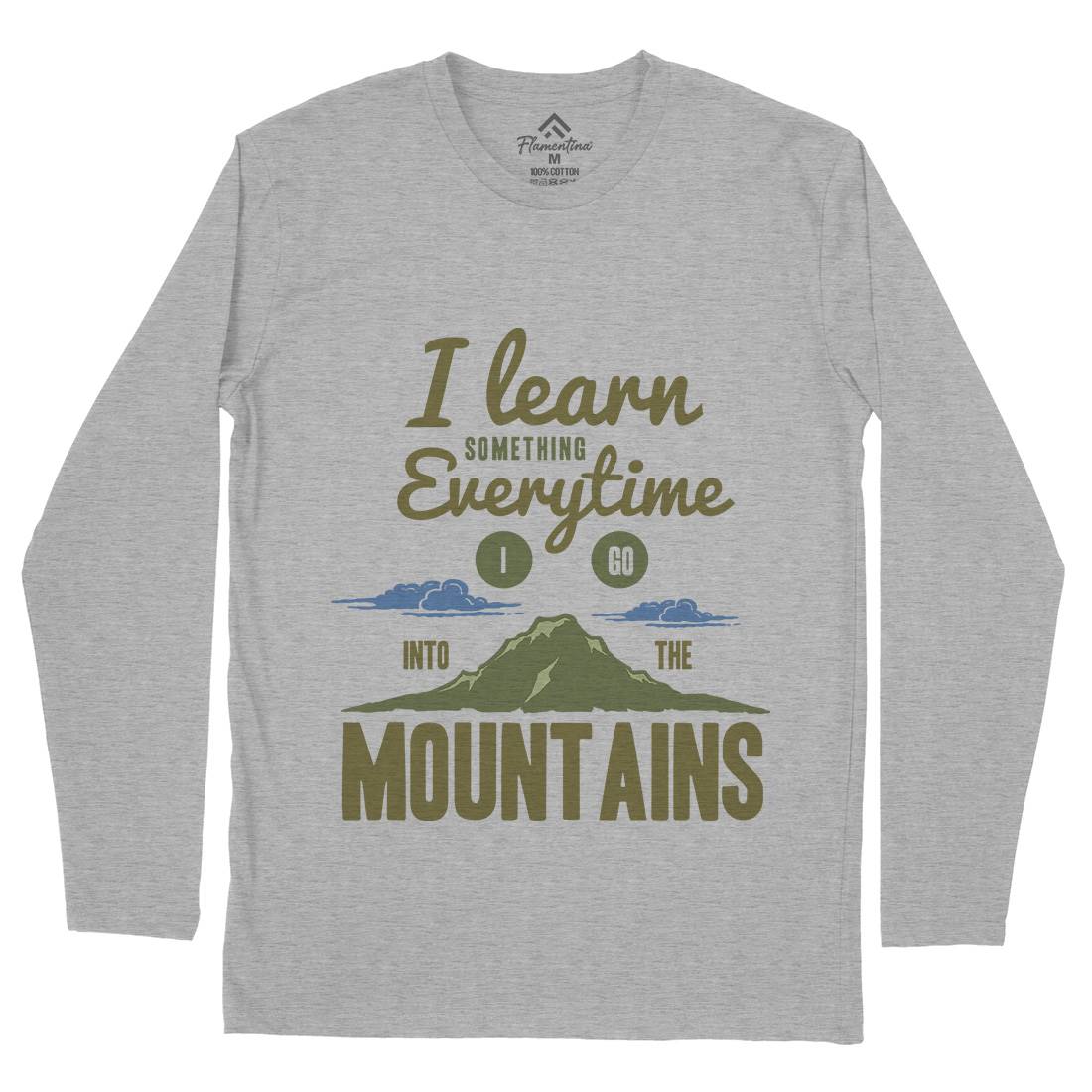 Learn From The Mountains Mens Long Sleeve T-Shirt Nature A335