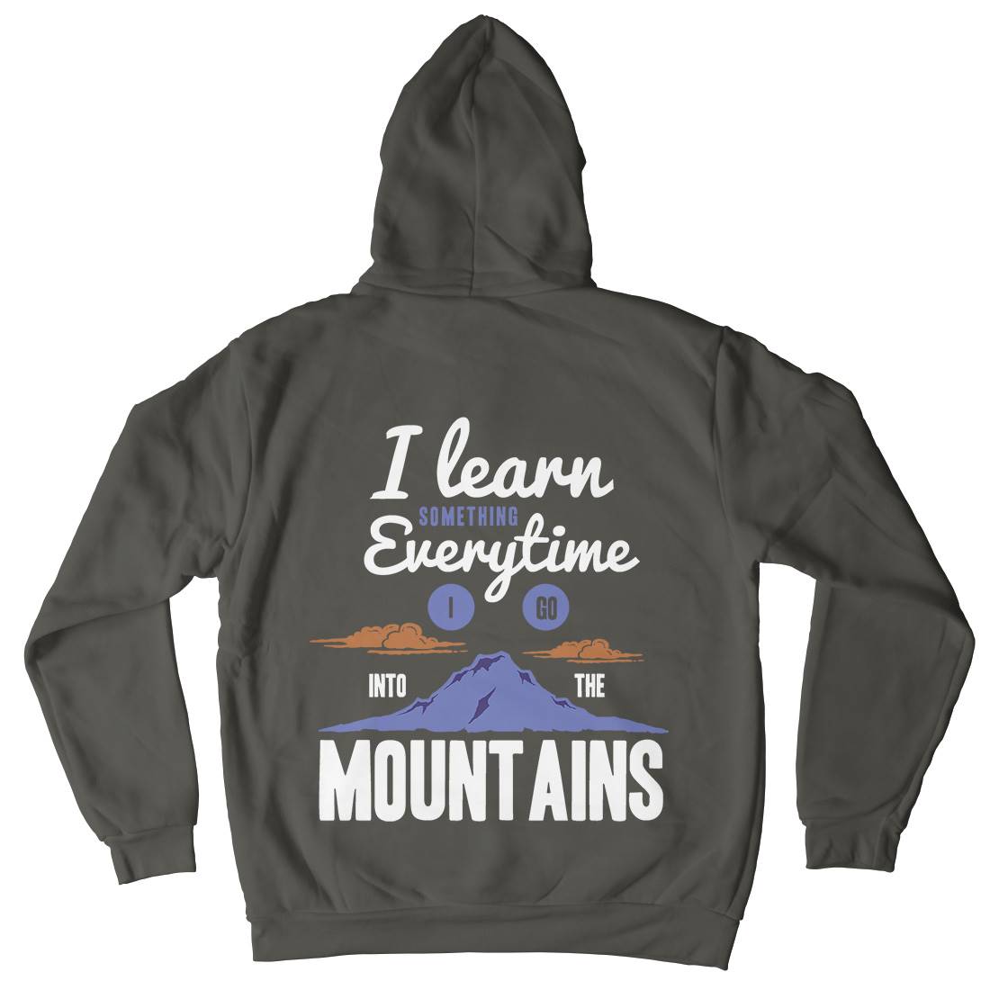 Learn From The Mountains Mens Hoodie With Pocket Nature A335