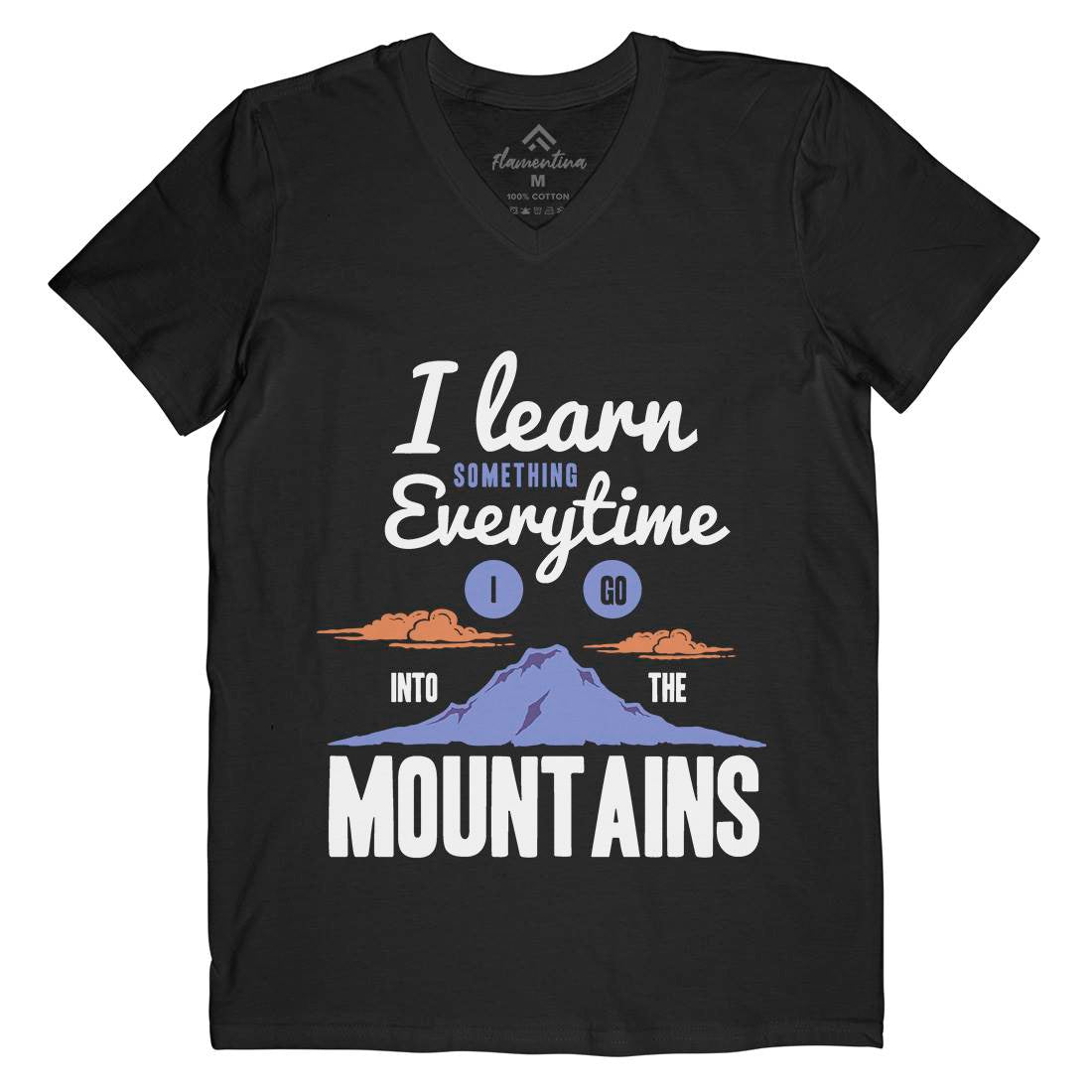 Learn From The Mountains Mens V-Neck T-Shirt Nature A335