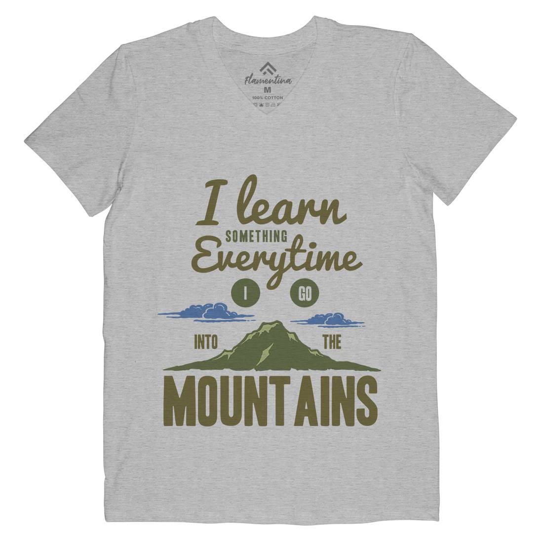Learn From The Mountains Mens V-Neck T-Shirt Nature A335