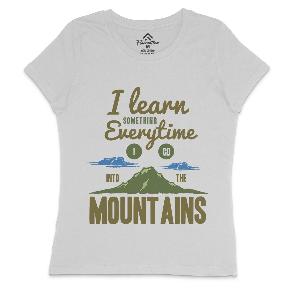 Learn From The Mountains Womens Crew Neck T-Shirt Nature A335
