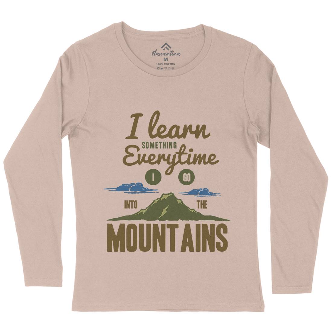Learn From The Mountains Womens Long Sleeve T-Shirt Nature A335