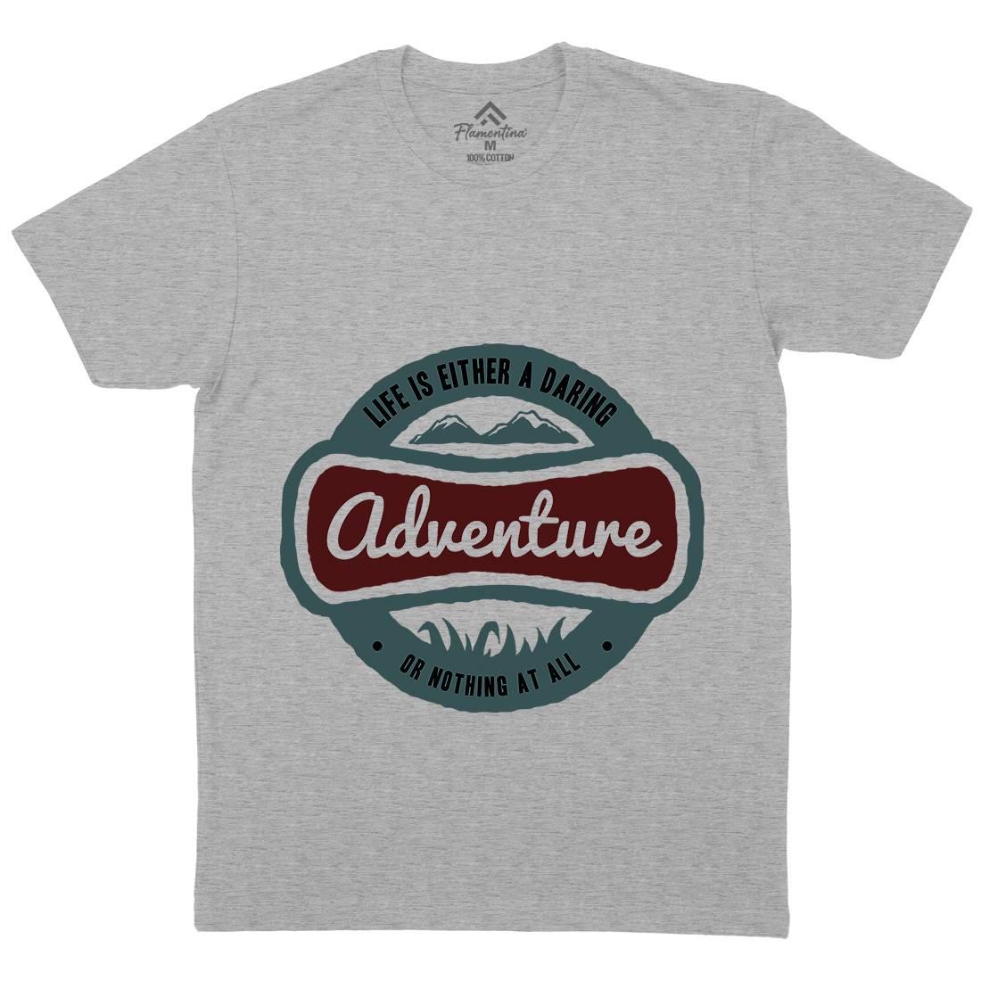 Life Is Adventure Mens Organic Crew Neck T-Shirt Nature A337