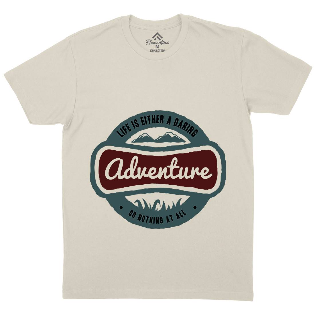 Life Is Adventure Mens Organic Crew Neck T-Shirt Nature A337