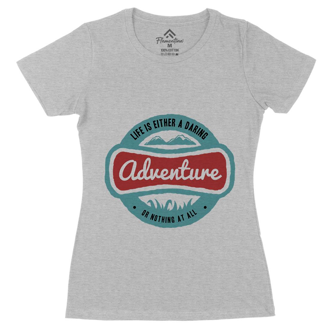 Life Is Adventure Womens Organic Crew Neck T-Shirt Nature A337
