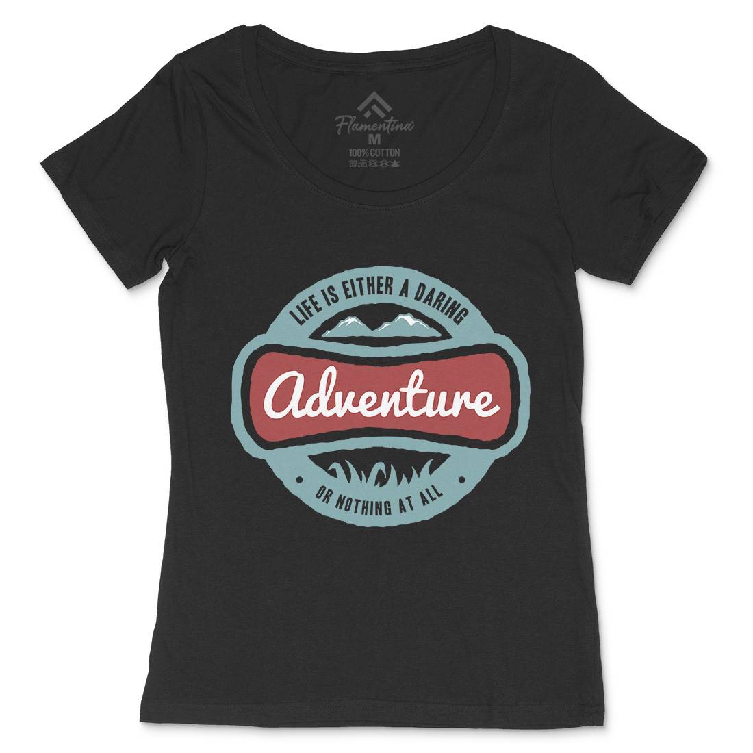 Life Is Adventure Womens Scoop Neck T-Shirt Nature A337