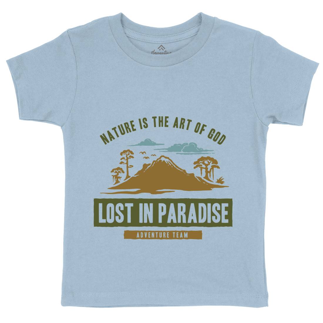 Lost In Paradise Kids Organic Crew Neck T-Shirt Nature A339