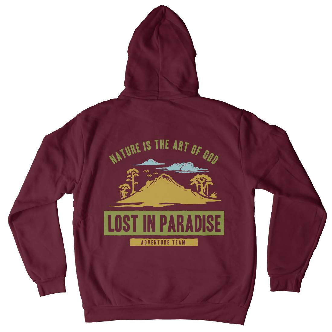 Lost In Paradise Mens Hoodie With Pocket Nature A339