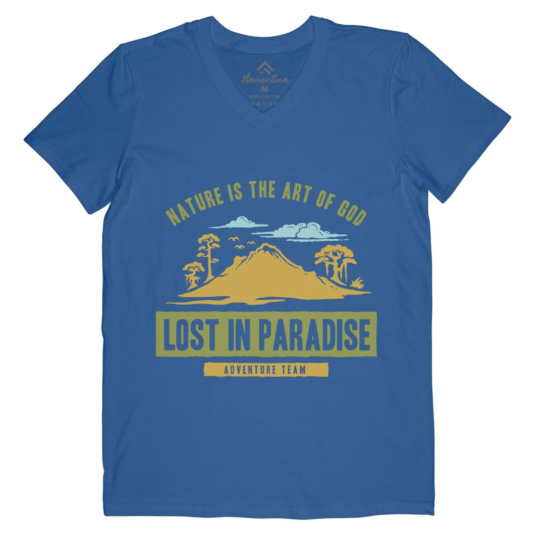 Lost In Paradise Mens V-Neck T-Shirt Nature A339