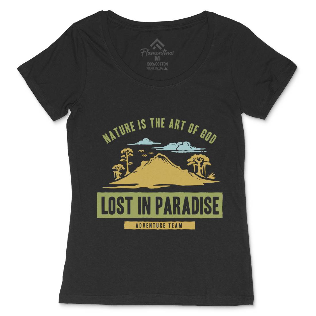 Lost In Paradise Womens Scoop Neck T-Shirt Nature A339