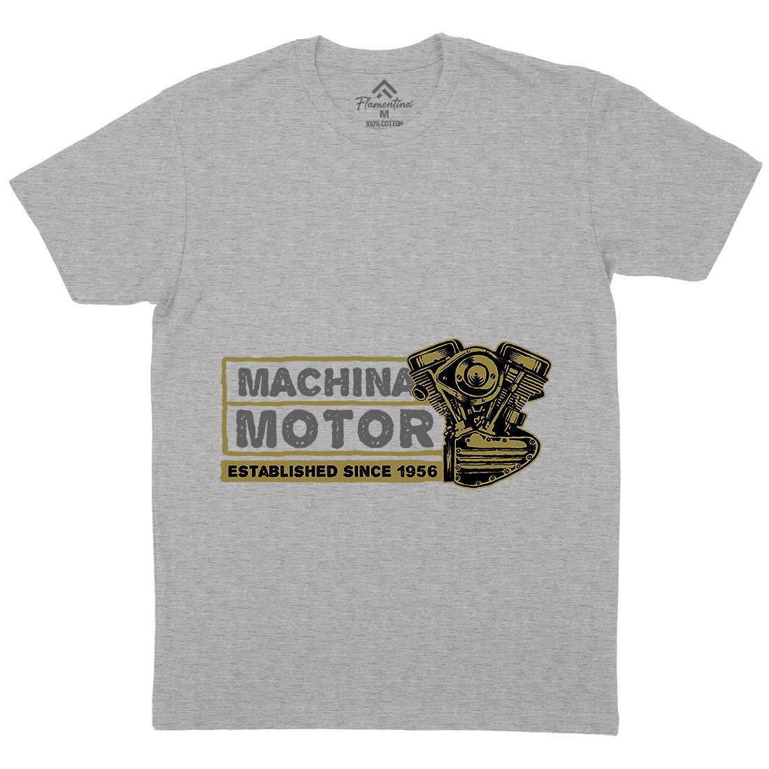 Machina Motor Mens Crew Neck T-Shirt Motorcycles A340
