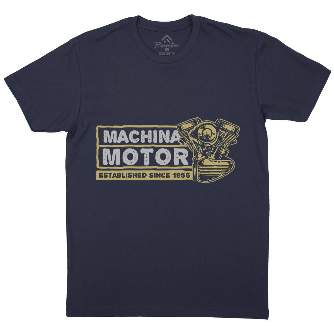 Machina Motor Mens Crew Neck T-Shirt Motorcycles A340