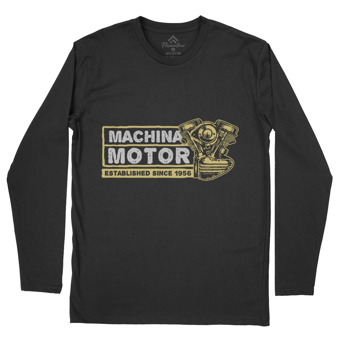 Machina Motor Mens Long Sleeve T-Shirt Motorcycles A340