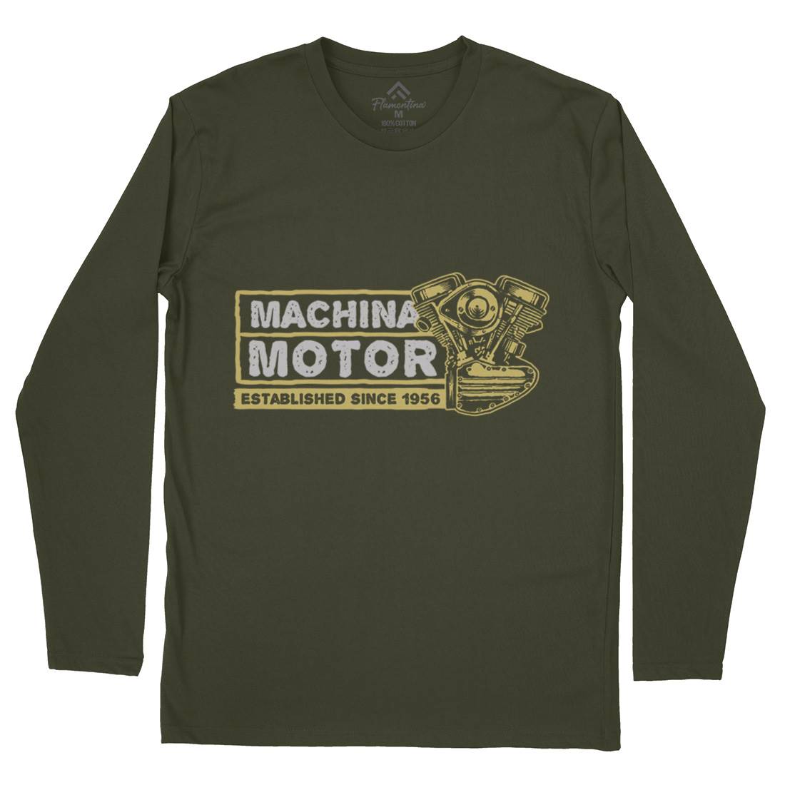 Machina Motor Mens Long Sleeve T-Shirt Motorcycles A340