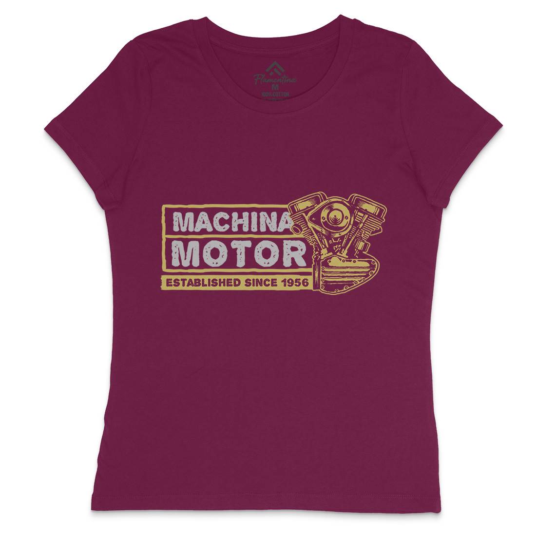 Machina Motor Womens Crew Neck T-Shirt Motorcycles A340