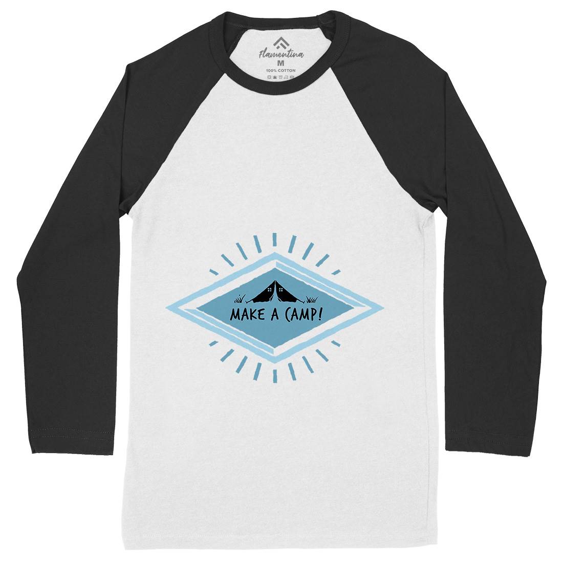 Make A Camp Mens Long Sleeve Baseball T-Shirt Nature A341